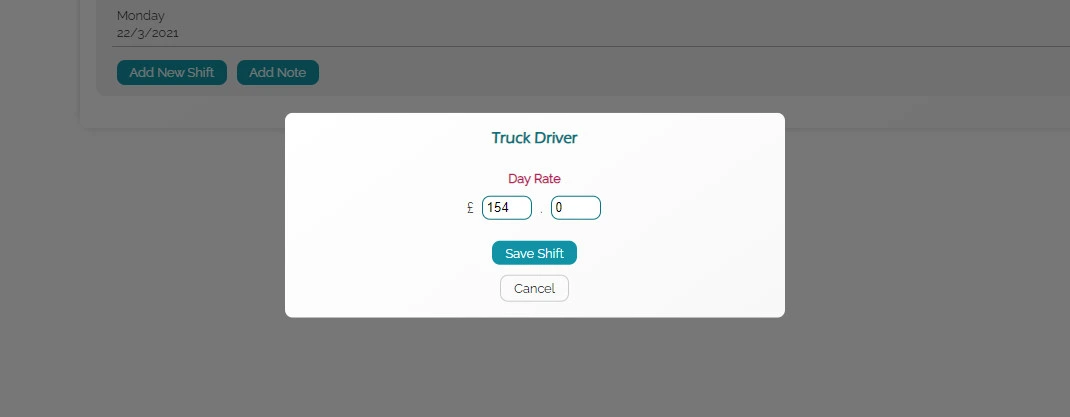 A subcontractor filling out the details needed for the variable rate type