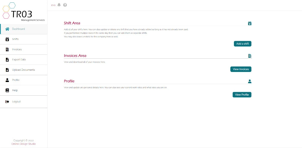 Subcontractor dashboard